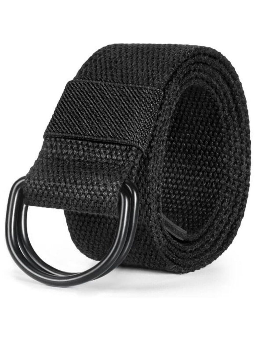 Canvas D Ring Belt Adjustable Fabric Belt for Men Women Outdoor Hiking Travel